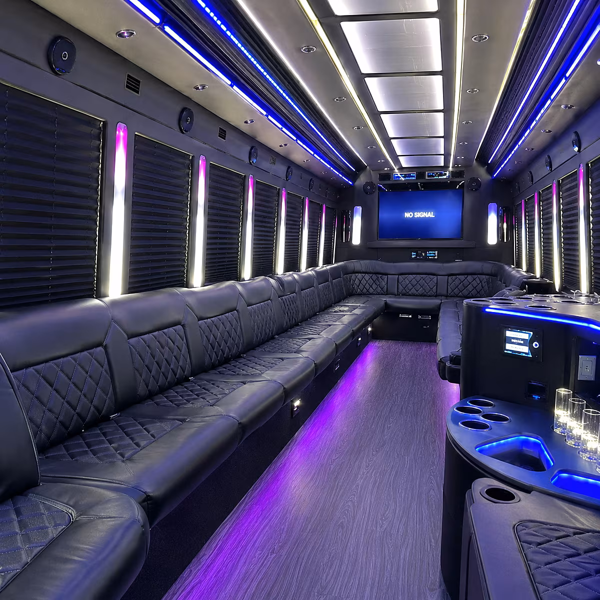 wichita 30 passenger party bus inside