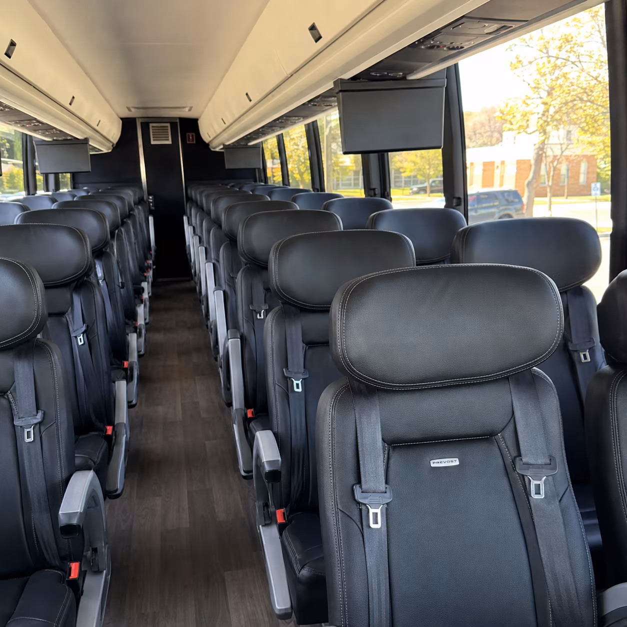 wichita 45 passenger charter bus inside