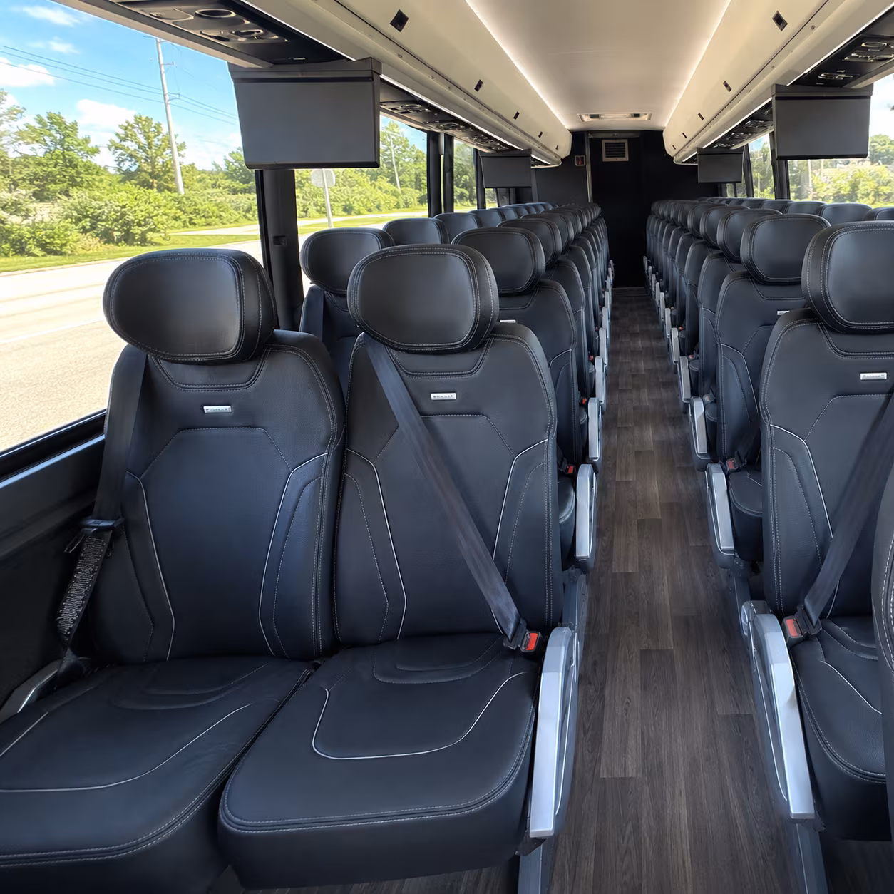 wichita 47 passenger charter bus inside