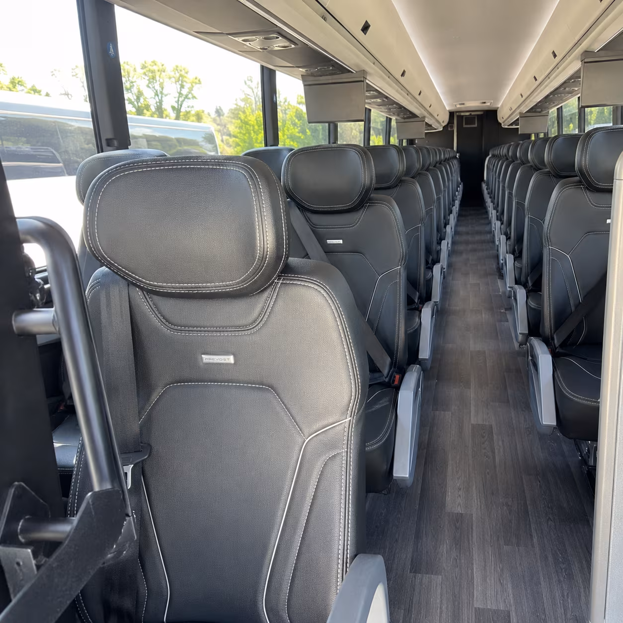 wichita 47 passenger charter bus interior