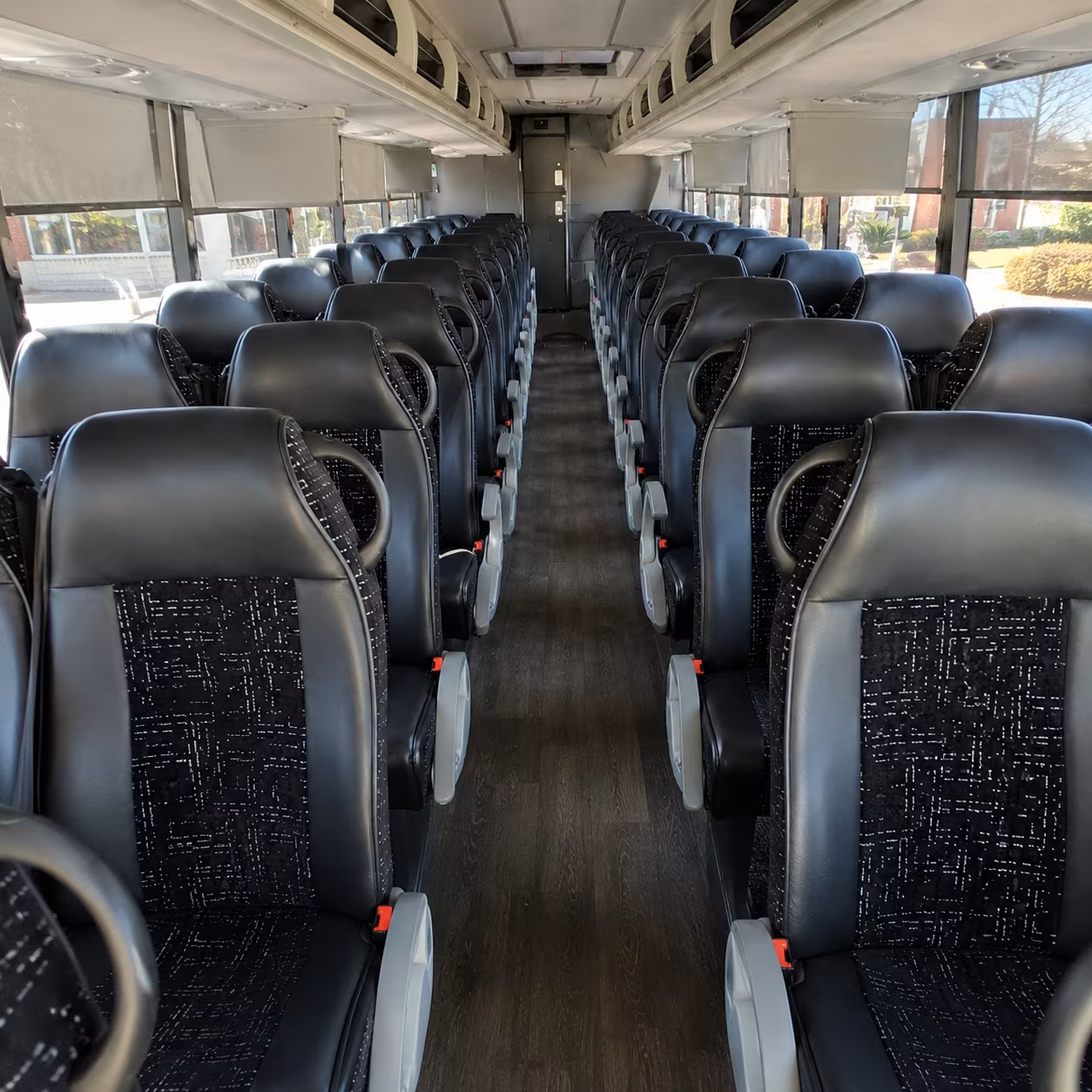 wichita 54 passenger charter bus inside