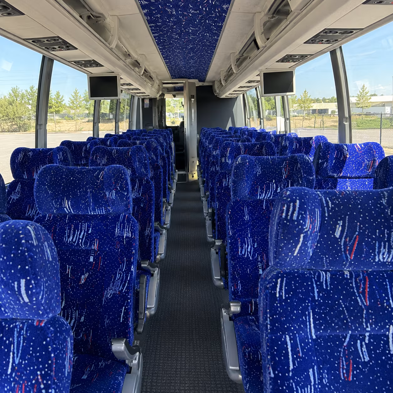 wichita 54 passenger charter bus interior