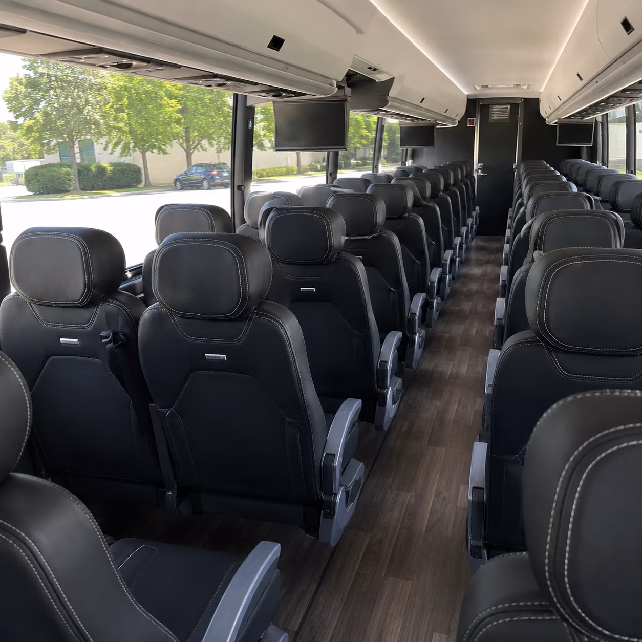wichita 56 passenger charter bus interior
